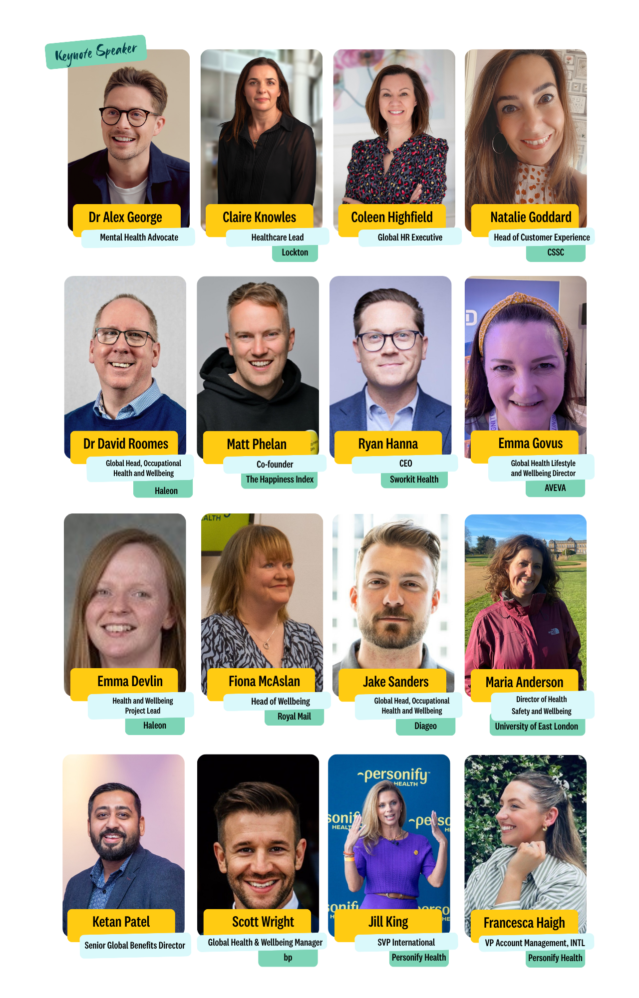 Updated post event - Speakers for landing page